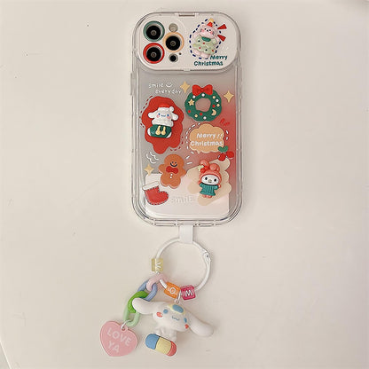 Cute Cartoon Anime Flip Mirror Christmas Phone Case For iPhone | ZAKAPOP