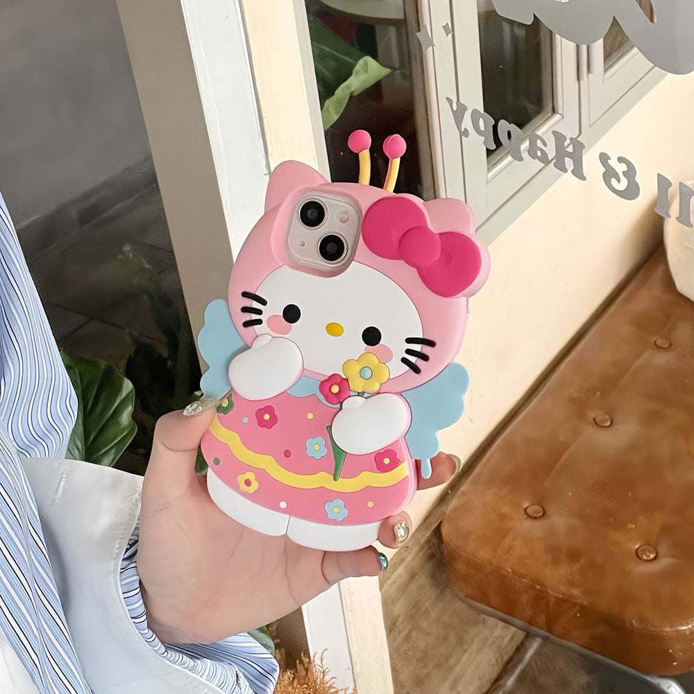 3D Cute Bee Cartoon Cat iPhone Case | ZAKAPOP
