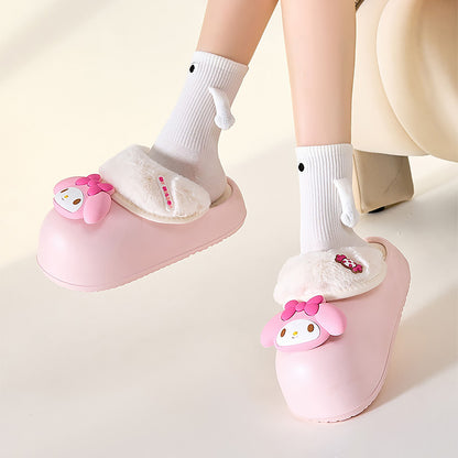 Cute Cartoon Character Thick Sole Waterproof Winter Slippers | ZAKAPOP