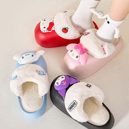 Cute Cartoon Character Thick Sole Waterproof Winter Slippers | ZAKAPOP