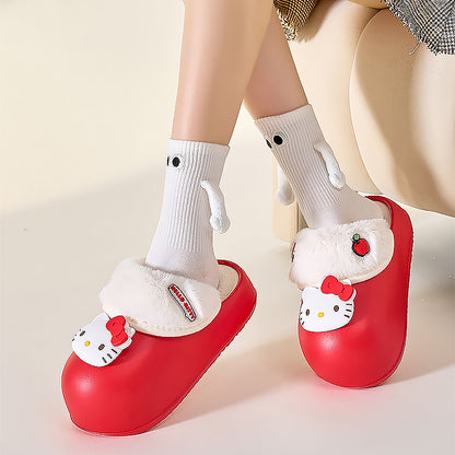 Cute Cartoon Character Thick Sole Waterproof Winter Slippers | ZAKAPOP