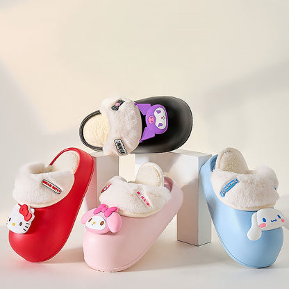 Cute Cartoon Character Thick Sole Waterproof Winter Slippers | ZAKAPOP