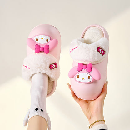 Cute Cartoon Character Thick Sole Waterproof Winter Slippers | ZAKAPOP