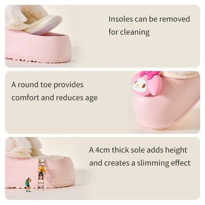 Cute Cartoon Character Thick Sole Waterproof Winter Slippers | ZAKAPOP