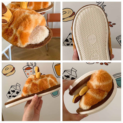 Cute Cartoon Giraffe Women's Winter Slippers | ZAKAPOP