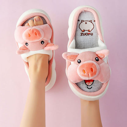 Cute Cartoon Thick Sole Piggy Slippers | ZAKAPOP