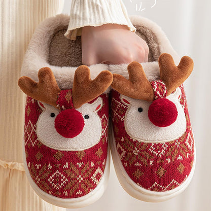 Cute Christmas Reindeer Winter Slippers | ZAKAPOP