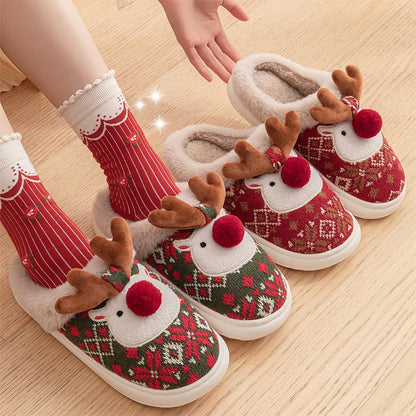 Cute Christmas Reindeer Winter Slippers | ZAKAPOP