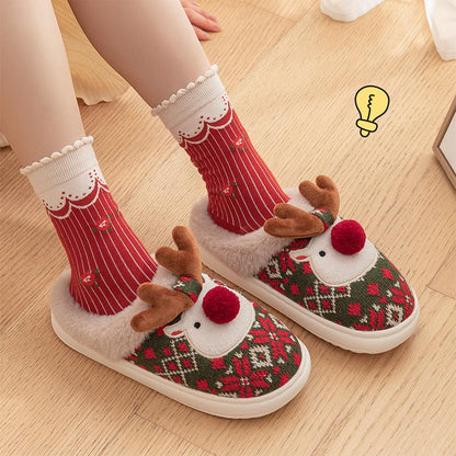 Cute Christmas Reindeer Winter Slippers | ZAKAPOP