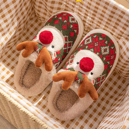Cute Christmas Reindeer Winter Slippers | ZAKAPOP