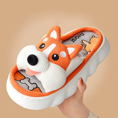 Cute Dogs Home Thick Bottom Couple Slippers | ZAKAPOP