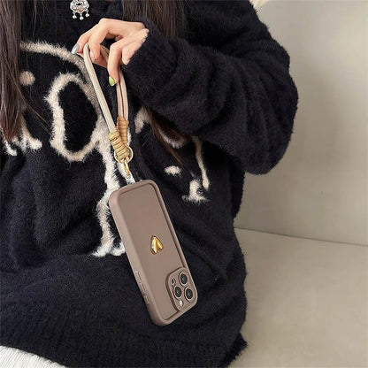 Cute Korean 3D Golden Love Heart Soft iPhone Case | ZAKAPOP