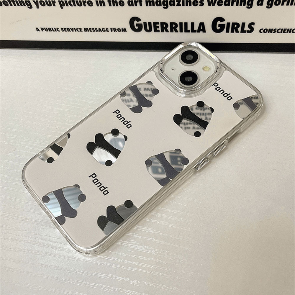 Cute Panda Mirror Phone Case for iPhone | ZAKAPOP