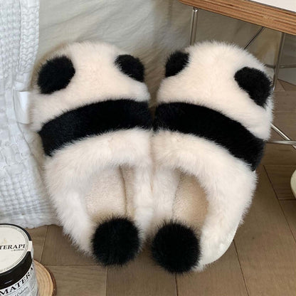 Cute Panda Plush Home Warm Winter Slippers | ZAKAPOP
