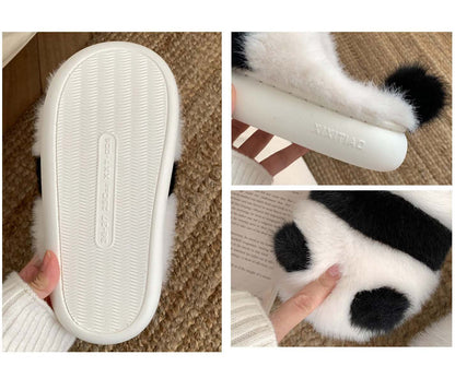Cute Panda Plush Home Warm Winter Slippers | ZAKAPOP
