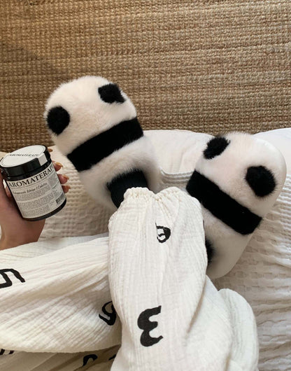 Cute Panda Plush Home Warm Winter Slippers | ZAKAPOP