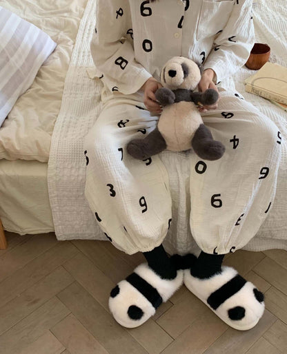 Cute Panda Plush Home Warm Winter Slippers | ZAKAPOP