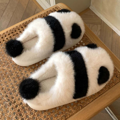 Cute Panda Plush Home Warm Winter Slippers | ZAKAPOP