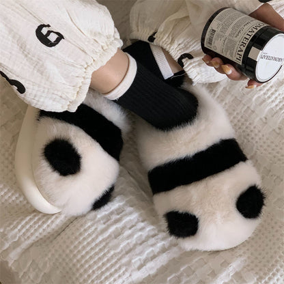 Cute Panda Plush Home Warm Winter Slippers | ZAKAPOP