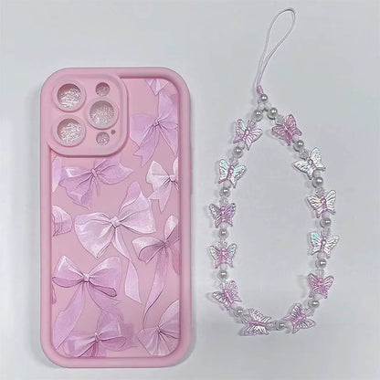 Cute Pink Silk Bow Pattern iPhone Case | ZAKAPOP
