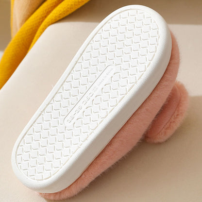 Cute Plush Winter Slippers With Bow | ZAKAPOP