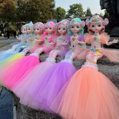 Cute Wedding Dress Mermaid Tail Dress BJD Doll | Mermaid Gift