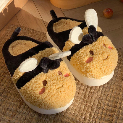 Cute and Cozy Bee-themed Wintter Slippers | ZAKAPOP