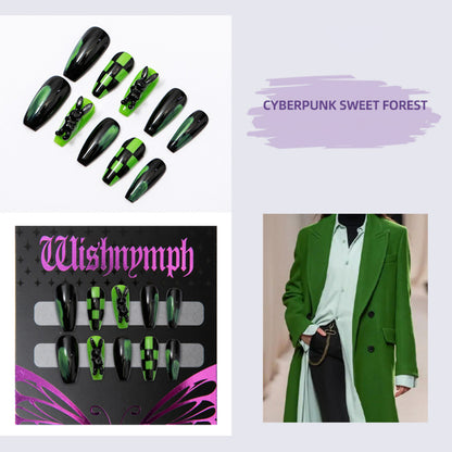 Handmade Cyberpunk Dark Hot Bunny Press-on Nail Art | ZAKAPOP