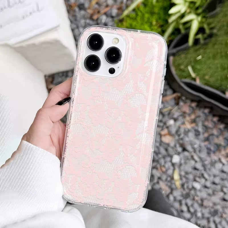 Elegant Romantic White Lace Pattern Phone Case For iPhone 17 | ZAKAPOP