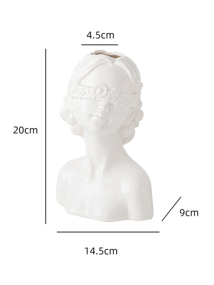 "Ella & Emmy" Lady Ceramic Vase Set of 2