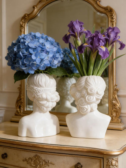 "Ella & Emmy" Lady Ceramic Vase Set of 2