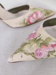 Embroidered Pointed High Heel Sandals | ZAKAPOP