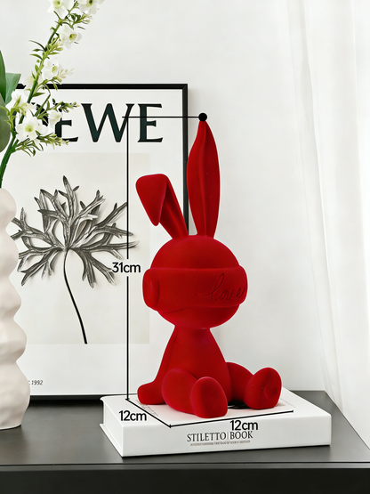 "Eros" Flocked Rabbit Resin Decorative Figurine