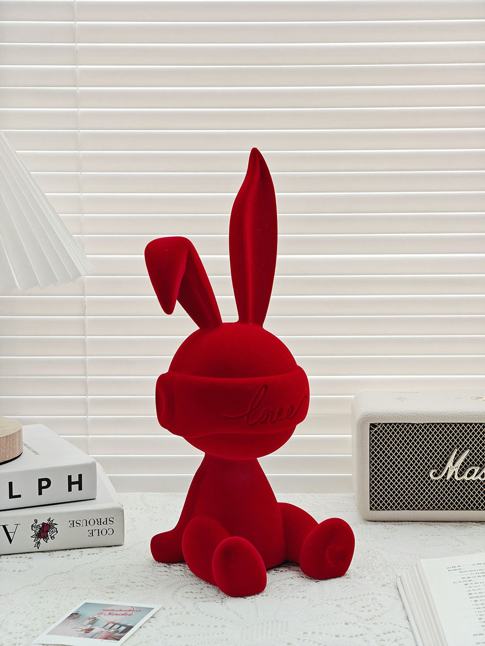 "Eros" Flocked Rabbit Resin Decorative Figurine