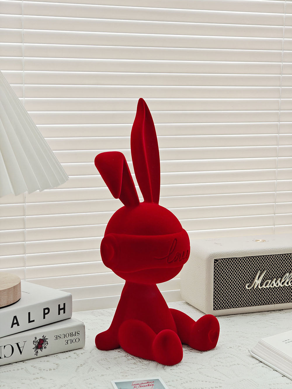 "Eros" Flocked Rabbit Resin Decorative Figurine