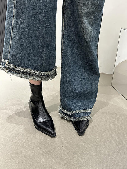 Fashion Chunky Heel Slim Martin Boots | ZAKAPOP