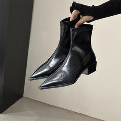 Fashion Chunky Heel Slim Martin Boots | ZAKAPOP