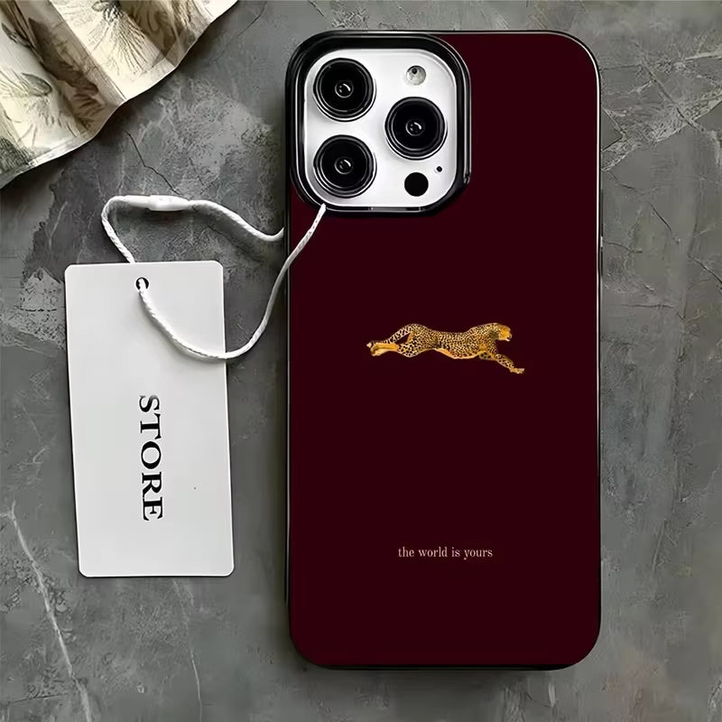 Fashion Leopard Print Burgundy iPhone Case | ZAKAPOP
