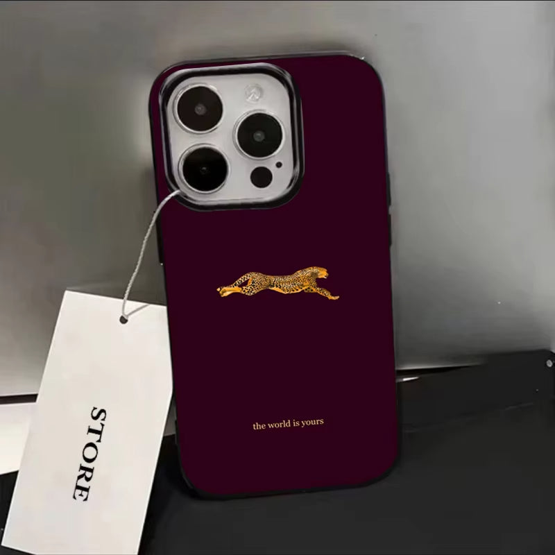 Fashion Leopard Print Burgundy iPhone Case | ZAKAPOP