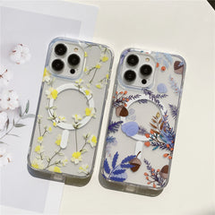 Floral Print Transparent Magnetic Phone Case | ZAKAPOP