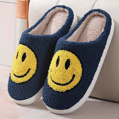 Fluffy Cute Smiley Face Winter Slippers | ZAKAPOP