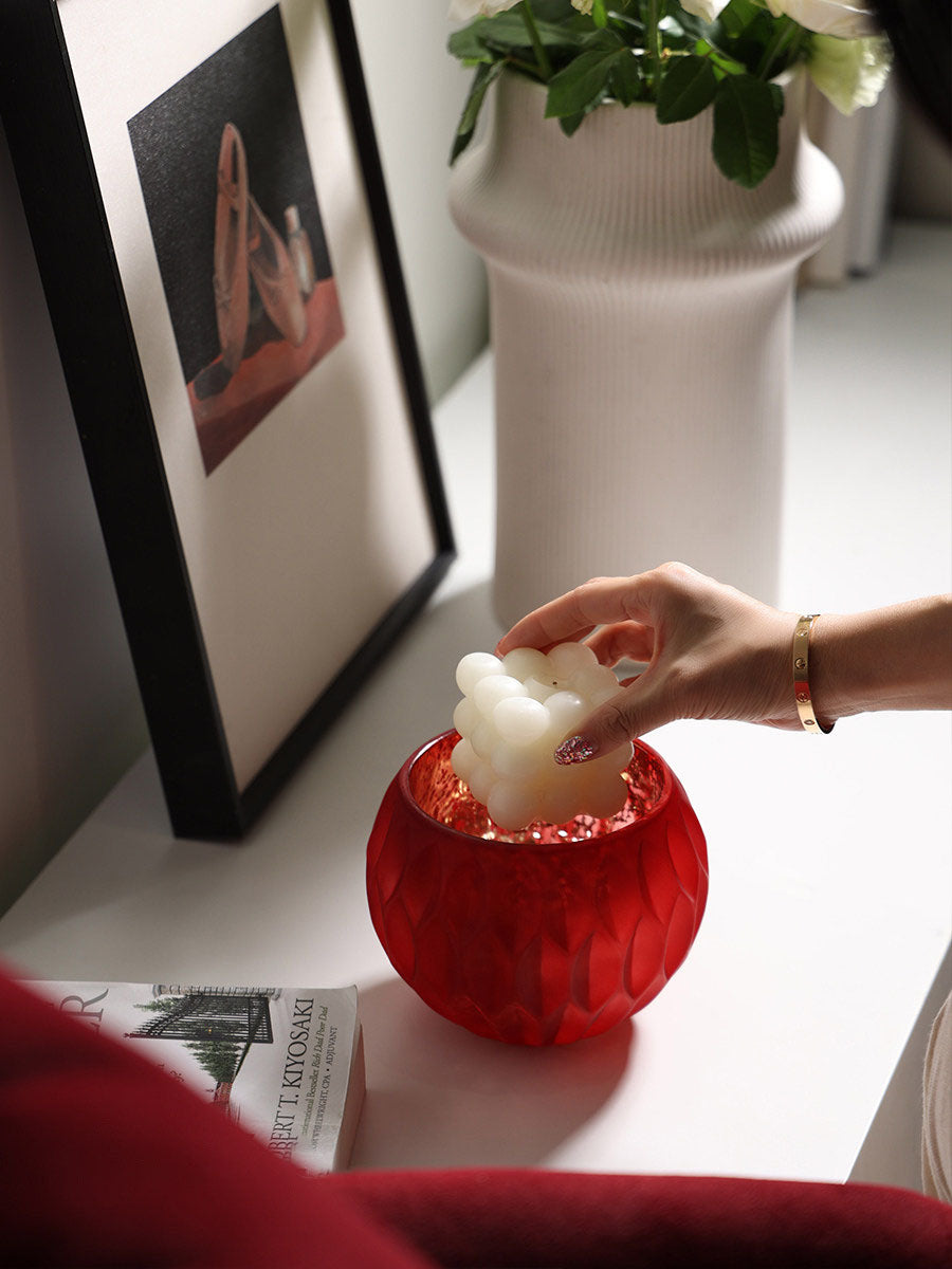 Frosted Glass Candle Jar