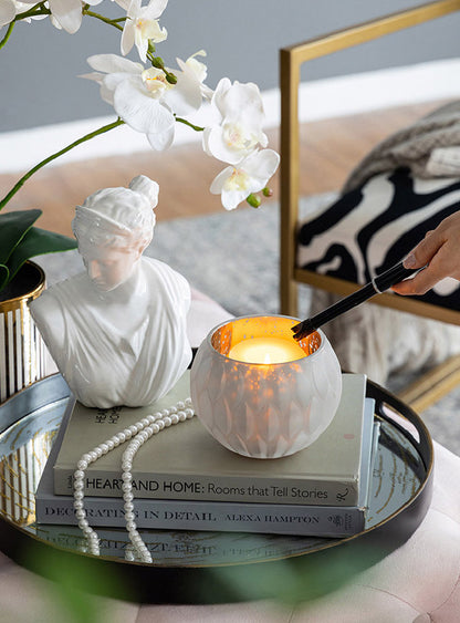 Frosted Glass Candle Jar