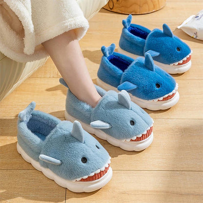 Full Heel Casual Plush Shark Slippers | ZAKAPOP