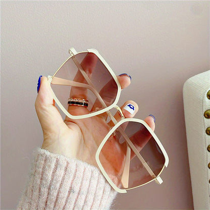Geometric Frame Fashion Casual Gradient Sunglasses | ZAKAPOP