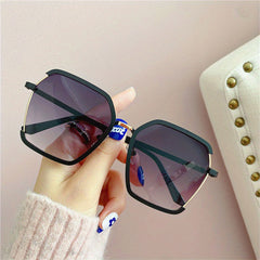 Geometric Frame Fashion Casual Gradient Sunglasses | ZAKAPOP