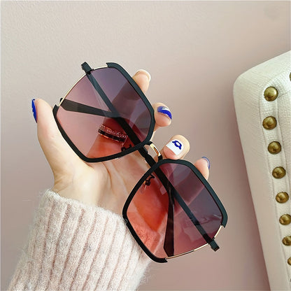 Geometric Frame Fashion Casual Gradient Sunglasses | ZAKAPOP