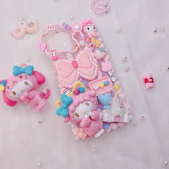 Handmade Pink Cartoon Character Cream Phone Case | ZAKAPOP