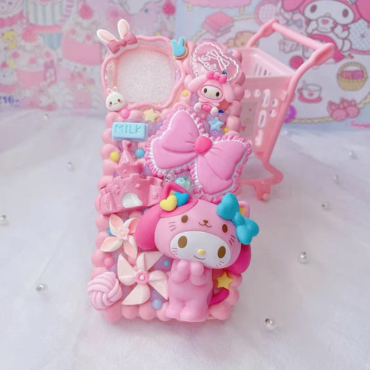 Handmade Pink Cartoon Character Cream Phone Case | ZAKAPOP