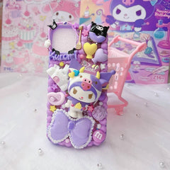 Girls' Color Kuromi Handmade Cream Phone Case | ZAKAPOP